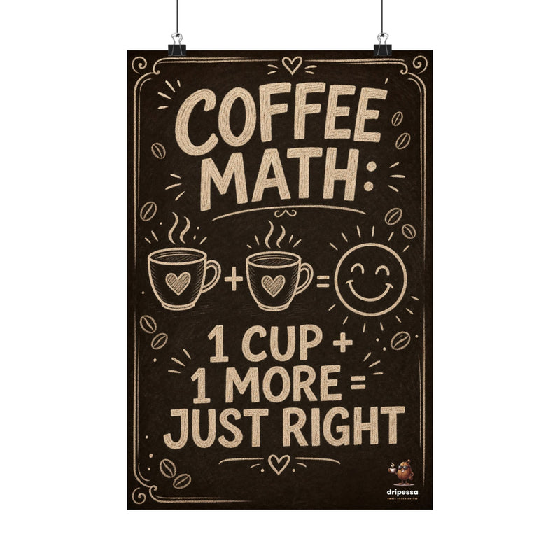 Coffee Math Chalkboard Poster
